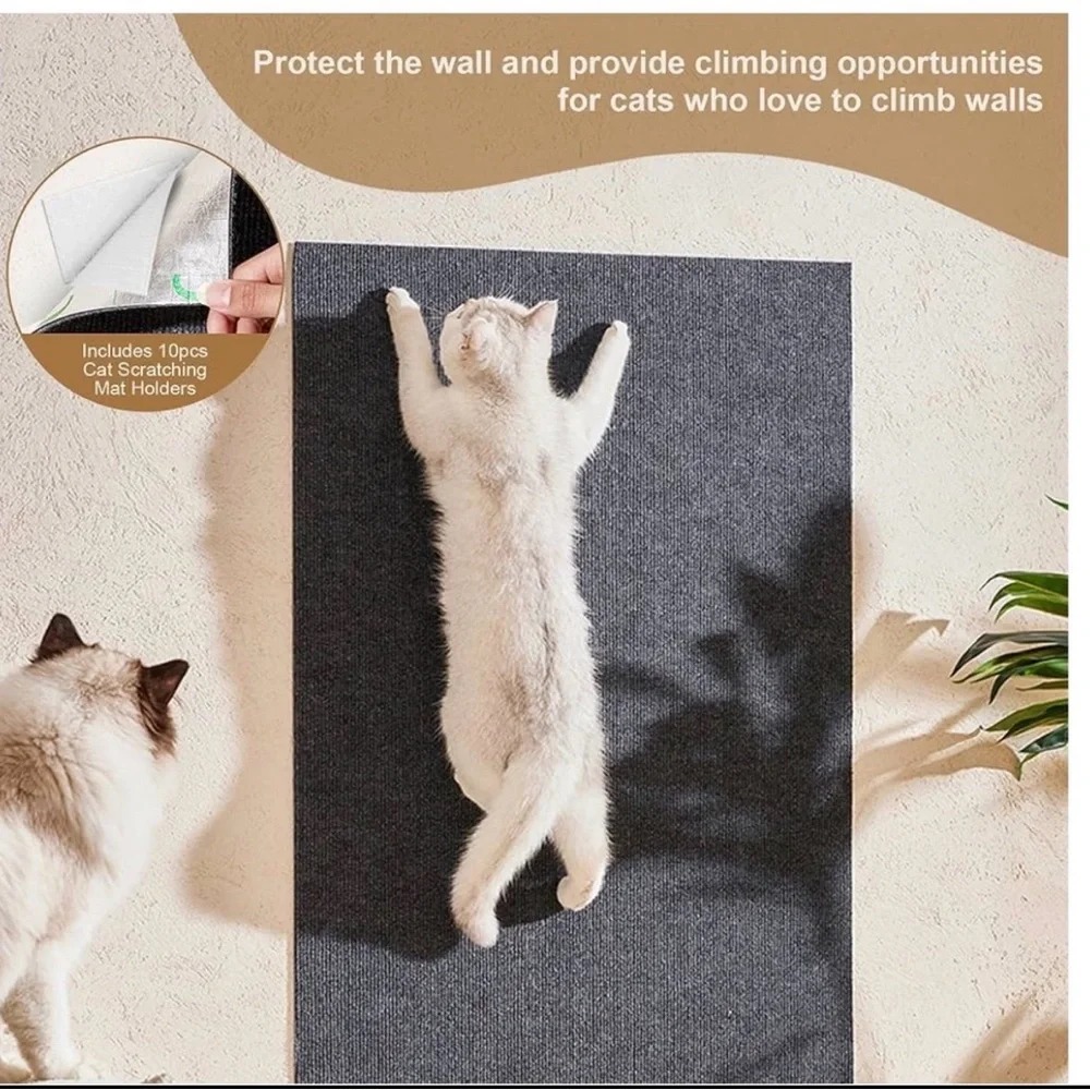 Gray Cat Scratching Pads with Toy